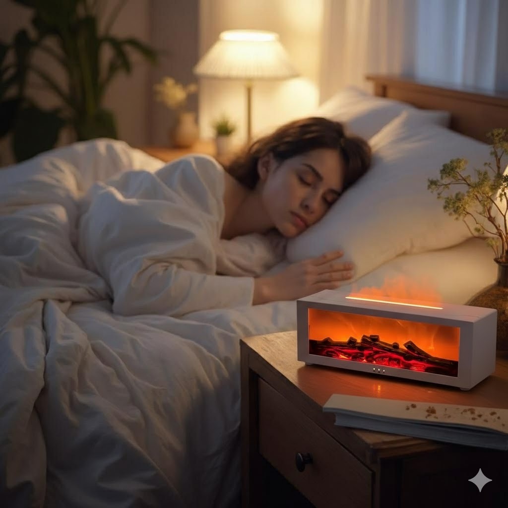 AmberGlow – Flame Mist Diffuser for Cozy Nights