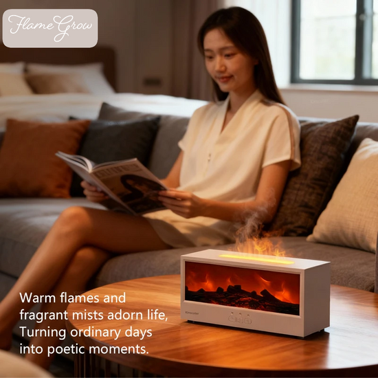 AmberGlow – Flame Mist Diffuser for Cozy Nights