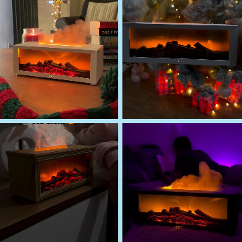 AmberGlow – Flame Mist Diffuser for Cozy Nights