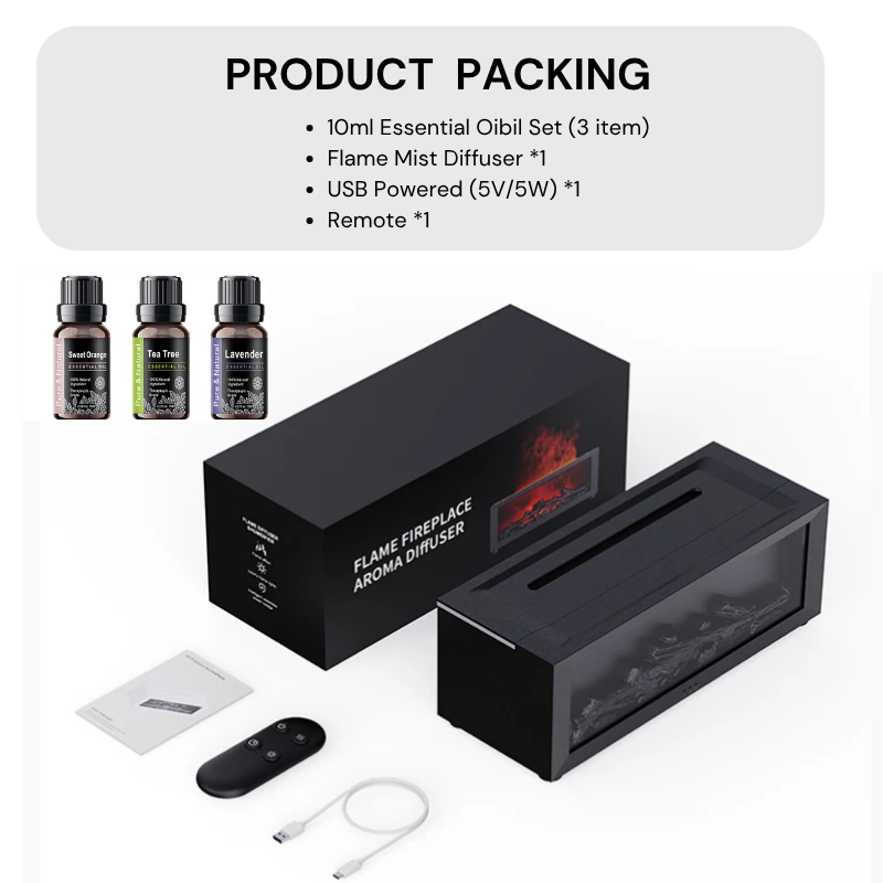 AmberGlow – Flame Mist Diffuser for Cozy Nights