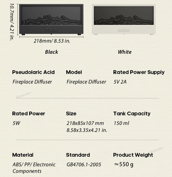AmberGlow – Flame Mist Diffuser for Cozy Nights