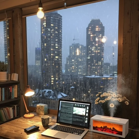 AmberGlow – Flame Mist Diffuser for Cozy Nights